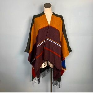 Woven Heart | Jackets | Boho Western Multicolored poncho / cape One Size